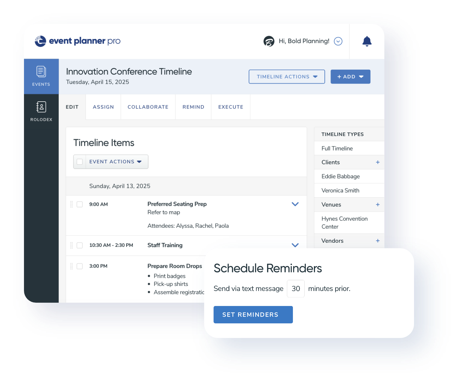 Event planning software